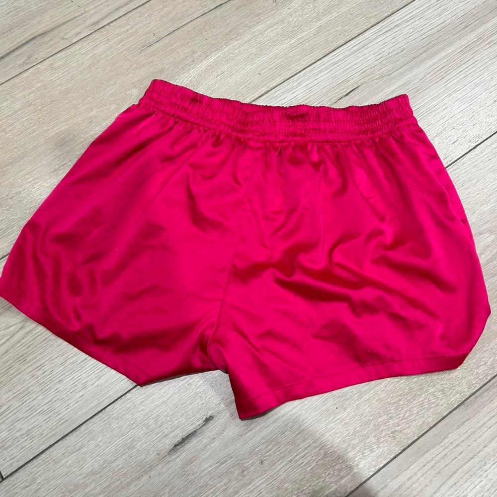 SKIMS Woven Shine Rhinestone Logo BOXERS & BRA in Raspberry - Picture 9 of 13